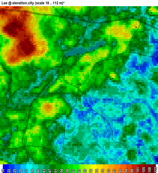 Lee elevation map