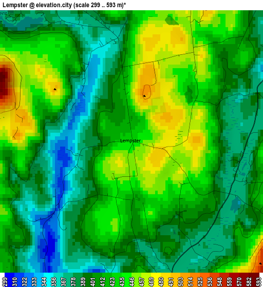 Lempster elevation map