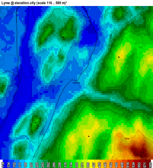 Lyme elevation map