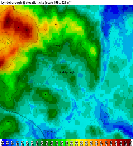 Lyndeborough elevation map