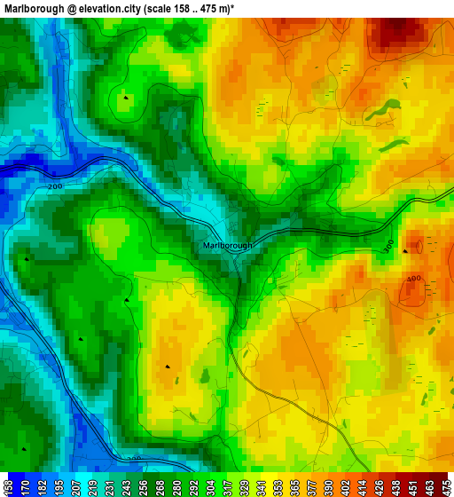 Marlborough elevation map