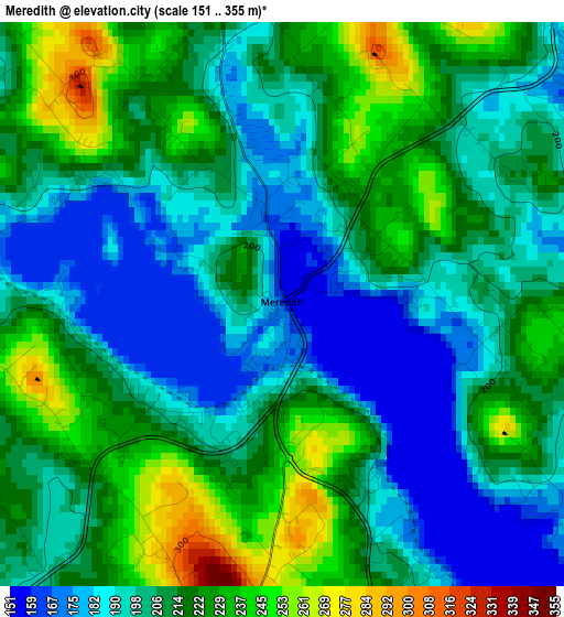 Meredith elevation map