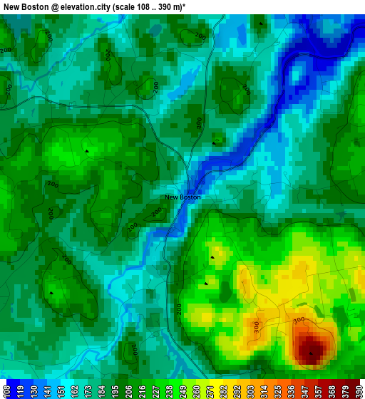 New Boston elevation map