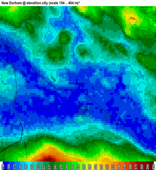 New Durham elevation map