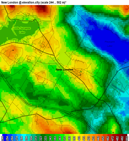 New London elevation map