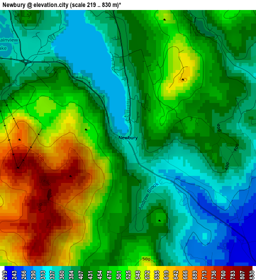 Newbury elevation map