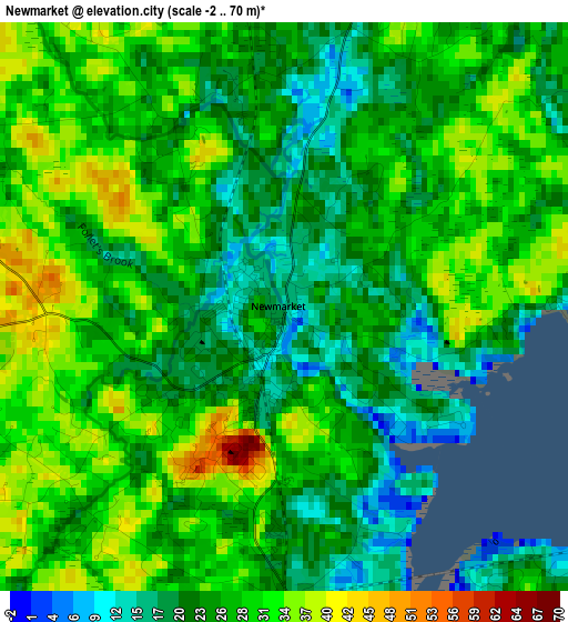 Newmarket elevation map