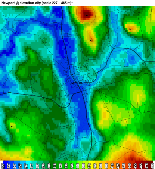 Newport elevation map