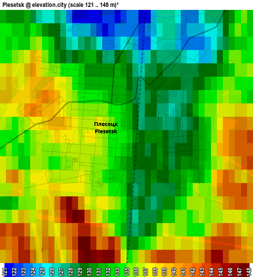 Plesetsk elevation map