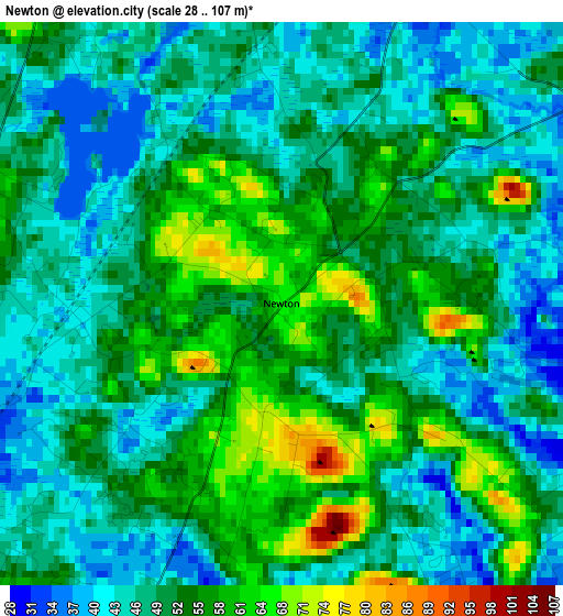 Newton elevation map