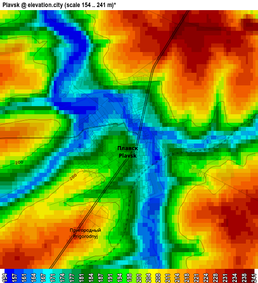 Plavsk elevation map