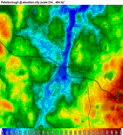 Peterborough elevation map