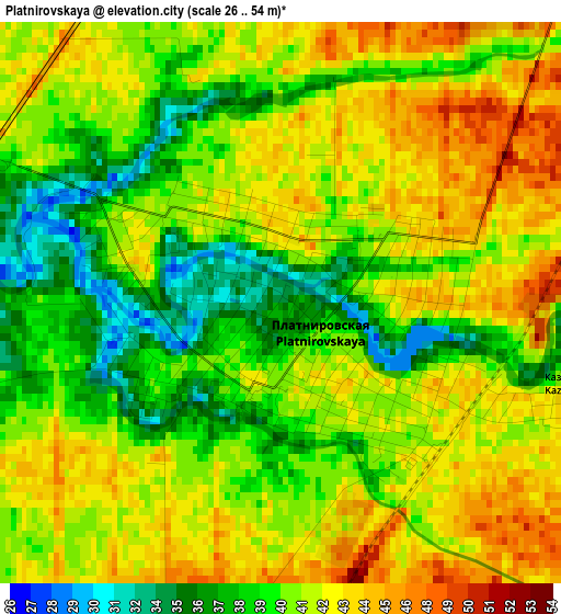 Platnirovskaya elevation map