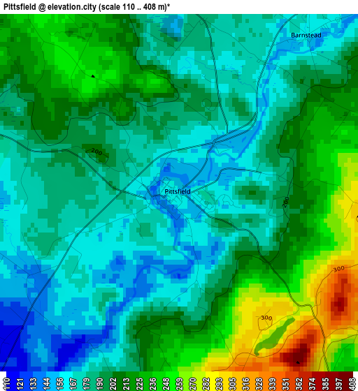 Pittsfield elevation map