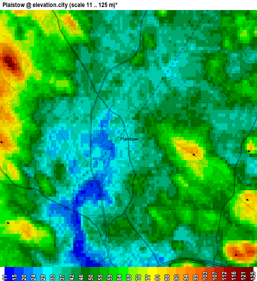 Plaistow elevation map