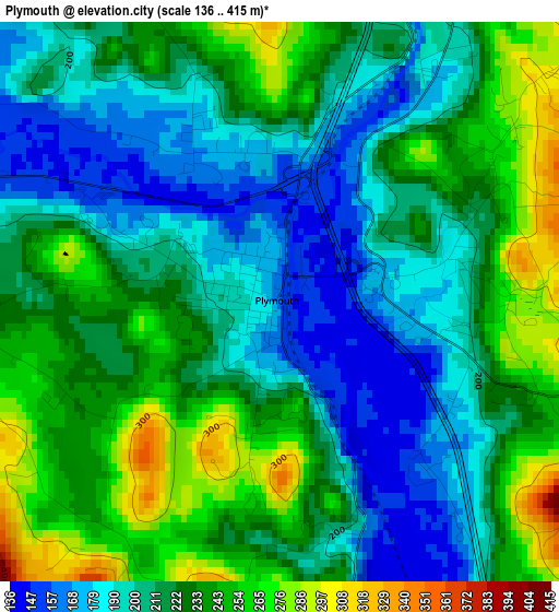 Plymouth elevation map