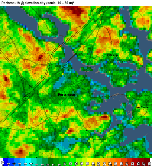 Portsmouth elevation map