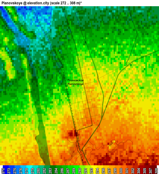 Planovskoye elevation map