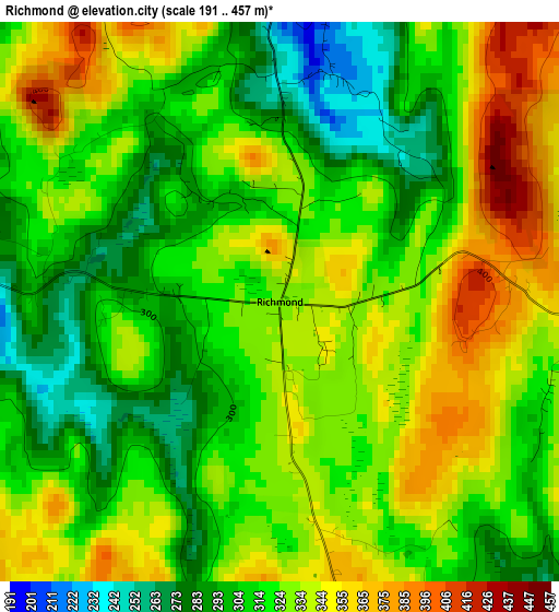 Richmond elevation map