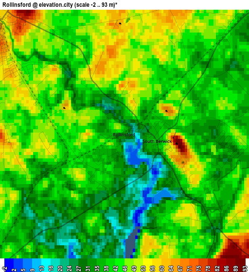 Rollinsford elevation map