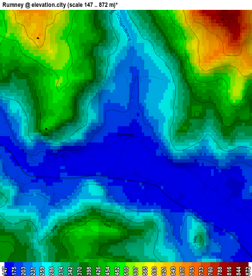 Rumney elevation map