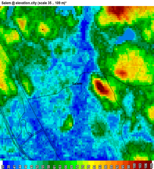 Salem elevation map