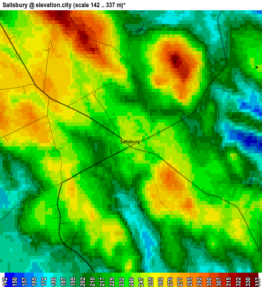 Salisbury elevation map