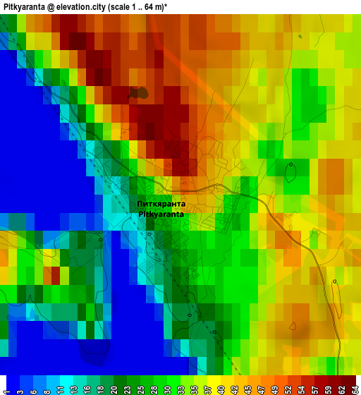 Pitkyaranta elevation map