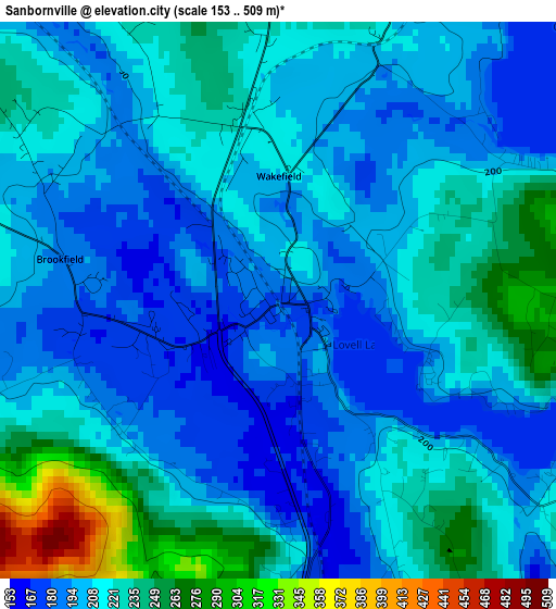 Sanbornville elevation map