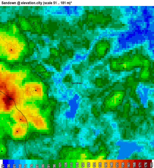 Sandown elevation map