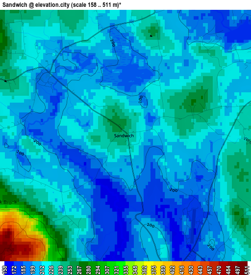 Sandwich elevation map