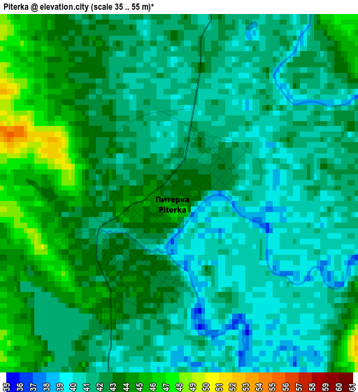 Piterka elevation map