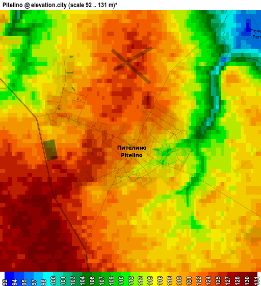 Pitelino elevation map