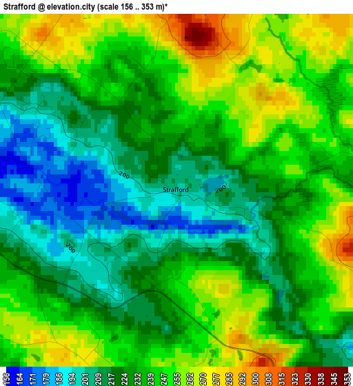 Strafford elevation map