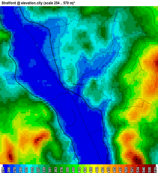 Stratford elevation map