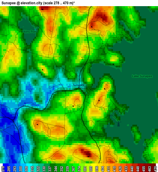 Sunapee elevation map