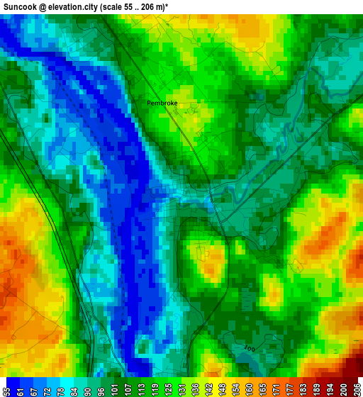 Suncook elevation map