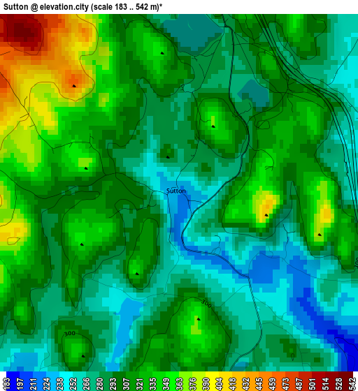 Sutton elevation map