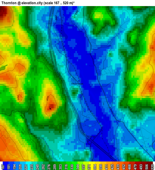 Thornton elevation map