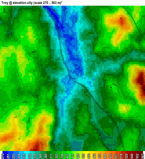 Troy elevation map