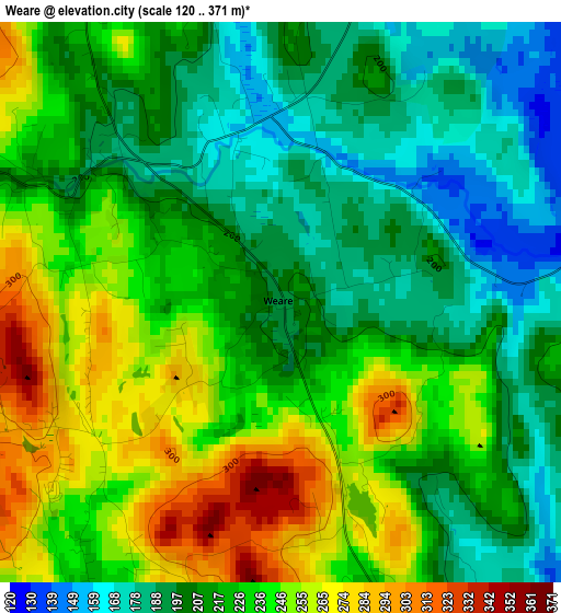 Weare elevation map