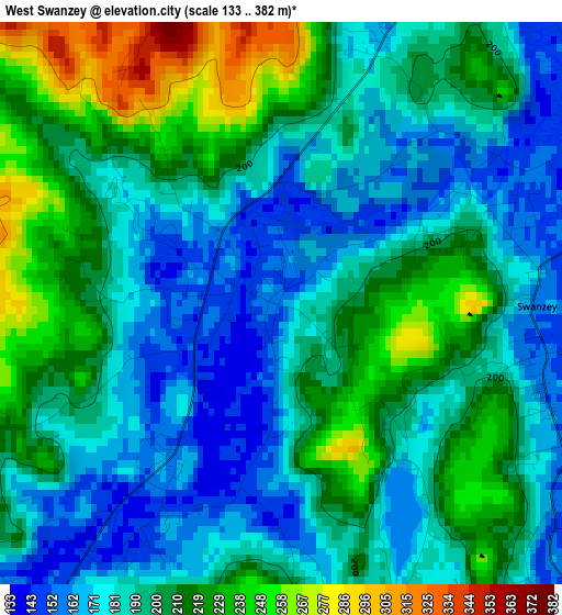 West Swanzey elevation map