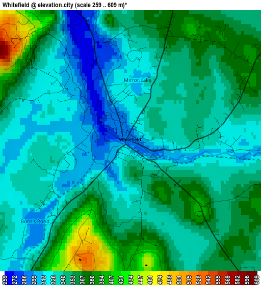 Whitefield elevation map