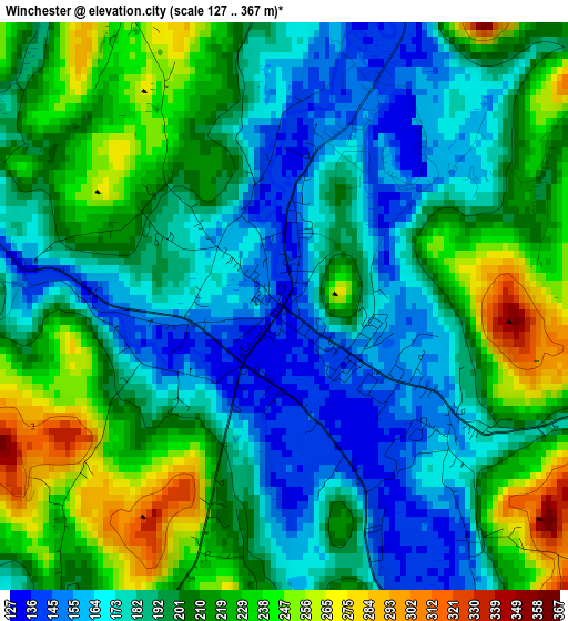 Winchester elevation map