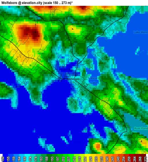 Wolfeboro elevation map