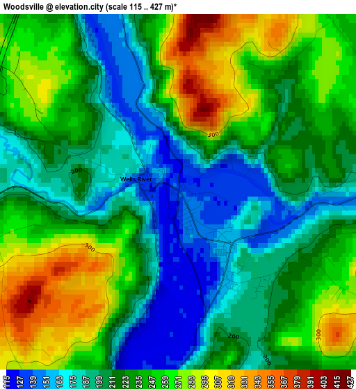 Woodsville elevation map