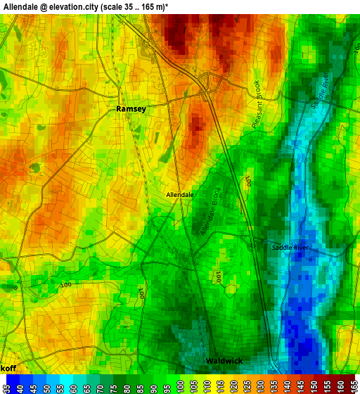 Allendale elevation map