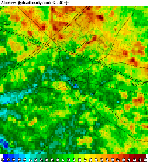 Allentown elevation map