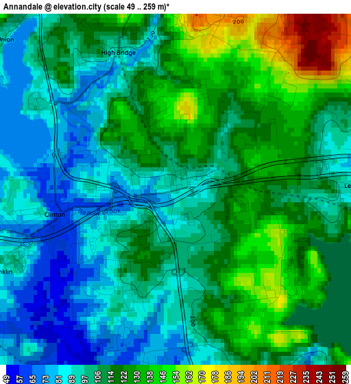 Annandale elevation map