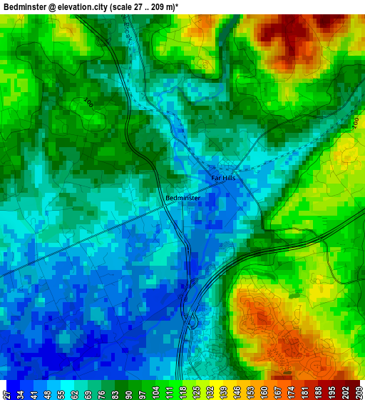 Bedminster elevation map